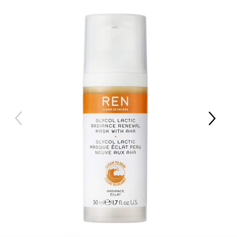 REN Clean Skincare Glycol Lactic Radiance Renewal Mask NIB Full Size